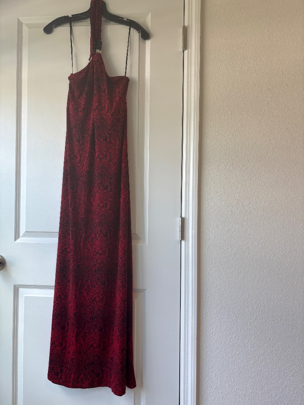 Michael Kors Red Snakeskin Pattern Maxi Dress